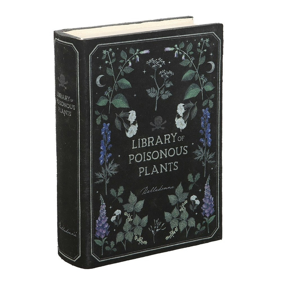 image 1 of Something Different Library of Poisonous Plants Book Storage Box - Black/White - One Size