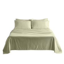 Luxury 400TC Sateen Soft Touch Hotel Quality Flat Sheet Bed Linen | Cream | Single