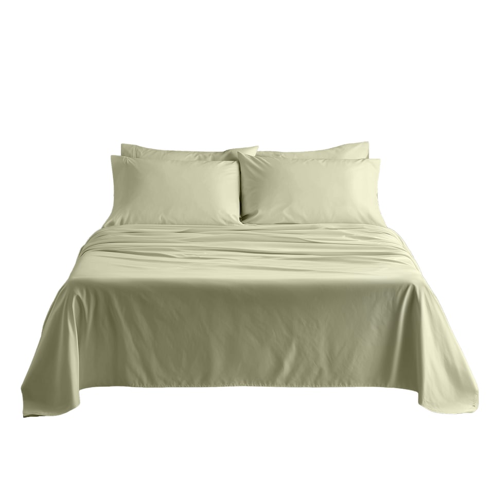 image 1 of Luxury 400TC Sateen Soft Touch Hotel Quality Flat Sheet Bed Linen | Cream | Single