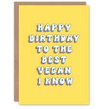 Best Vegan Know Bright Retro Fun Woman Her Birthday Card