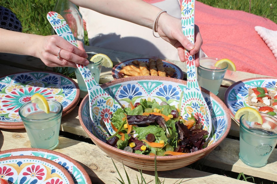 image 1 of Rio Medallion Salad Bowl & Servers Set