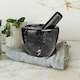 image 1 of Interiors by Premier Black Marble Plain Mortar and Pestle, Durable Natural Marble Grinder with Polished Finish