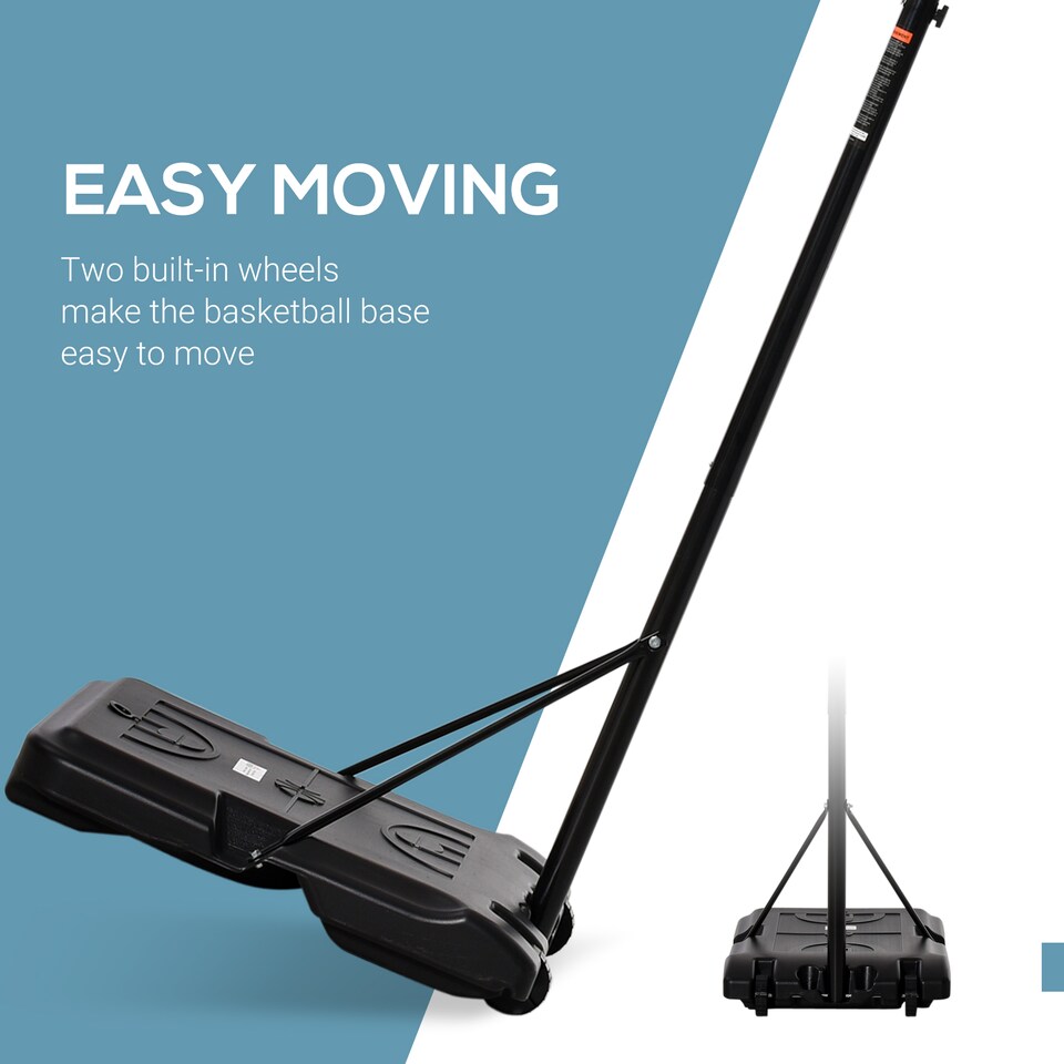 image 1 of HOMCOM Basketball Stand 175-215cm Adjustable Height Sturdy Hoop with Wheels Base