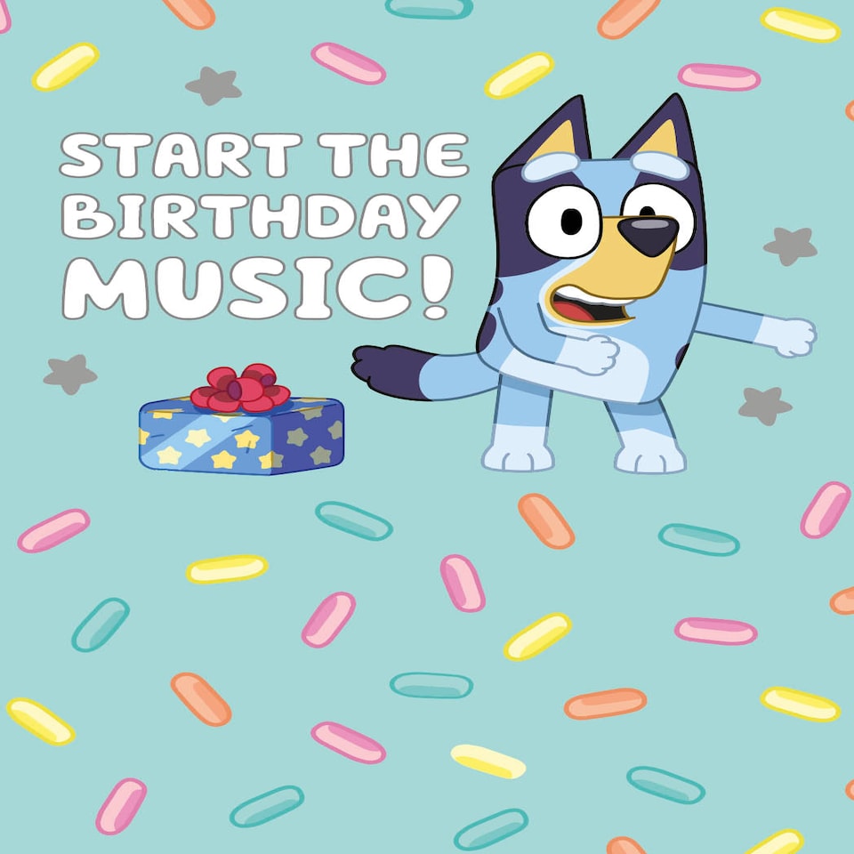 image 1 of Bluey 'Birthday Music!' Birthday Card