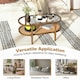 image 10 of COSTWAY 2-Tier Coffee Table Rattan Center Cocktail Tea Table Brown