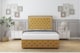 image 1 of Sloomy Sofia Chrome Mustard Plush Divan Bed With Mattress 2 Drawers Footend With 54" Floor Standing Headboard & 12" Matching Footboard 4'6 Double | Gold | Mustard | Double | 1