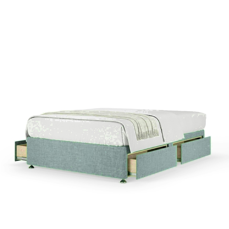 Duckegg Linen 4 Drawer Divan Base Small Double