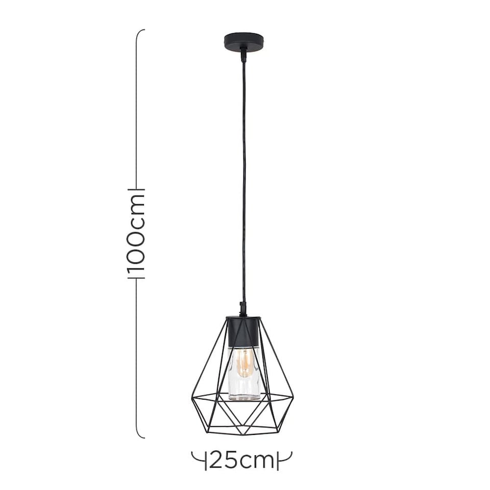 image 1 of ValueLights Diablo Black Ceiling Light Pendant | Black