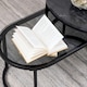 image 4 of Spiro Round/Oval Coffee Table Set with Black Marble/Smoked Melamine Glass Top