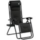 image 1 of Outsunny Zero Gravity Lounger Folding Recliner Chair w/ Cup Holder Black 