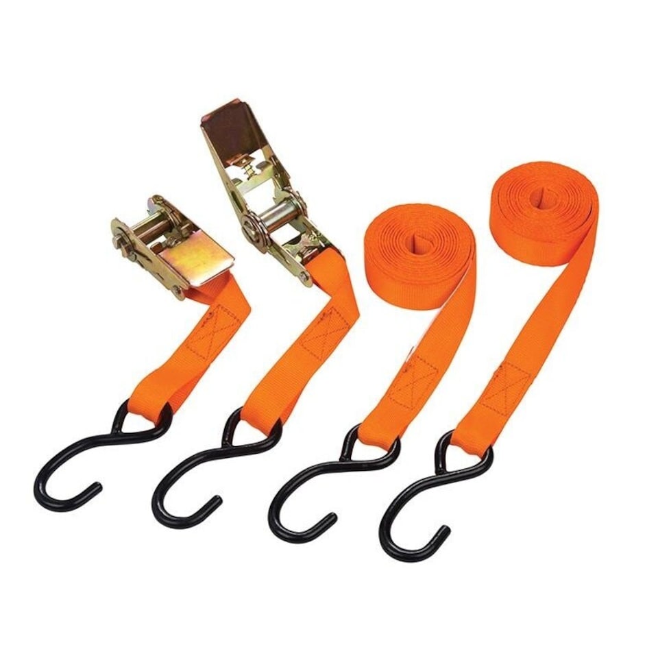 Bluespot Tools Ratchet Tie-down Set 25mm X 4.5m - Multi Colour - One Size | Multi | One Size