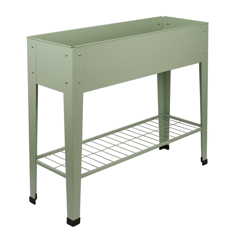 image 1 of Harbour Housewares Elevated Raised Garden Bed with Legs & Storage Shelf - Green Green