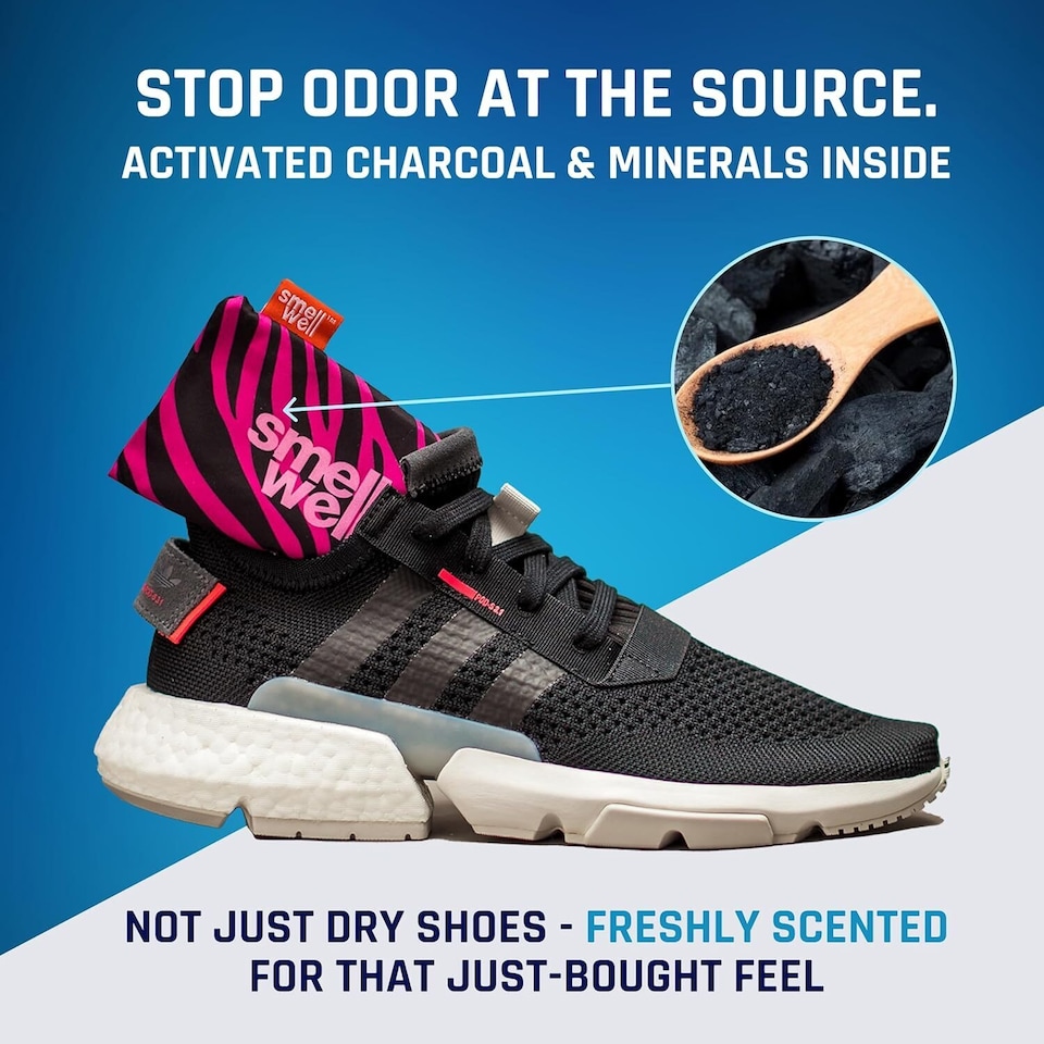 image 1 of SmellWell XL Freshener Shoe Inserts - Odour Protection for Large Shoes and Boots