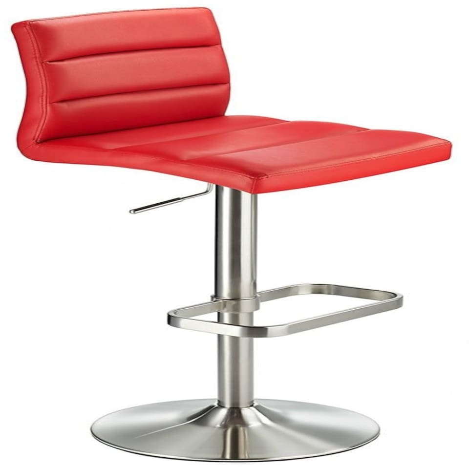 Swank Adjustable Bar Stool Red Silver