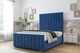 image 2 of Sloomy California Navy Plush Bed Frame With 50" Upholstered Headboard 4' Small Double
