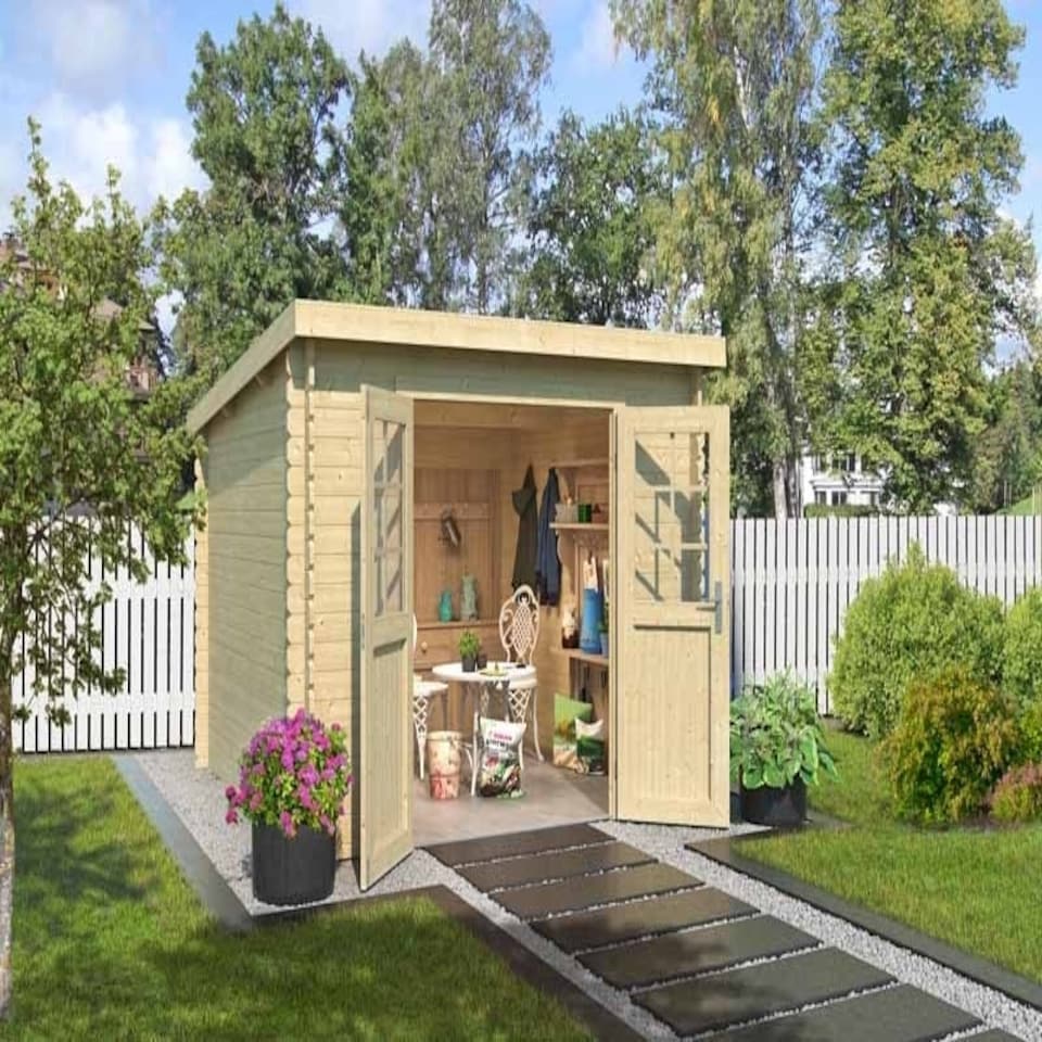 image 1 of San Jose 275-Log Cabin, Wooden Garden Room, Timber Summerhouse, Home Office - L295 x W313.9 x H210.9 cm Brown