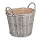 image 1 of Large Antique Wash Finish Wicker Lined Log Baskets