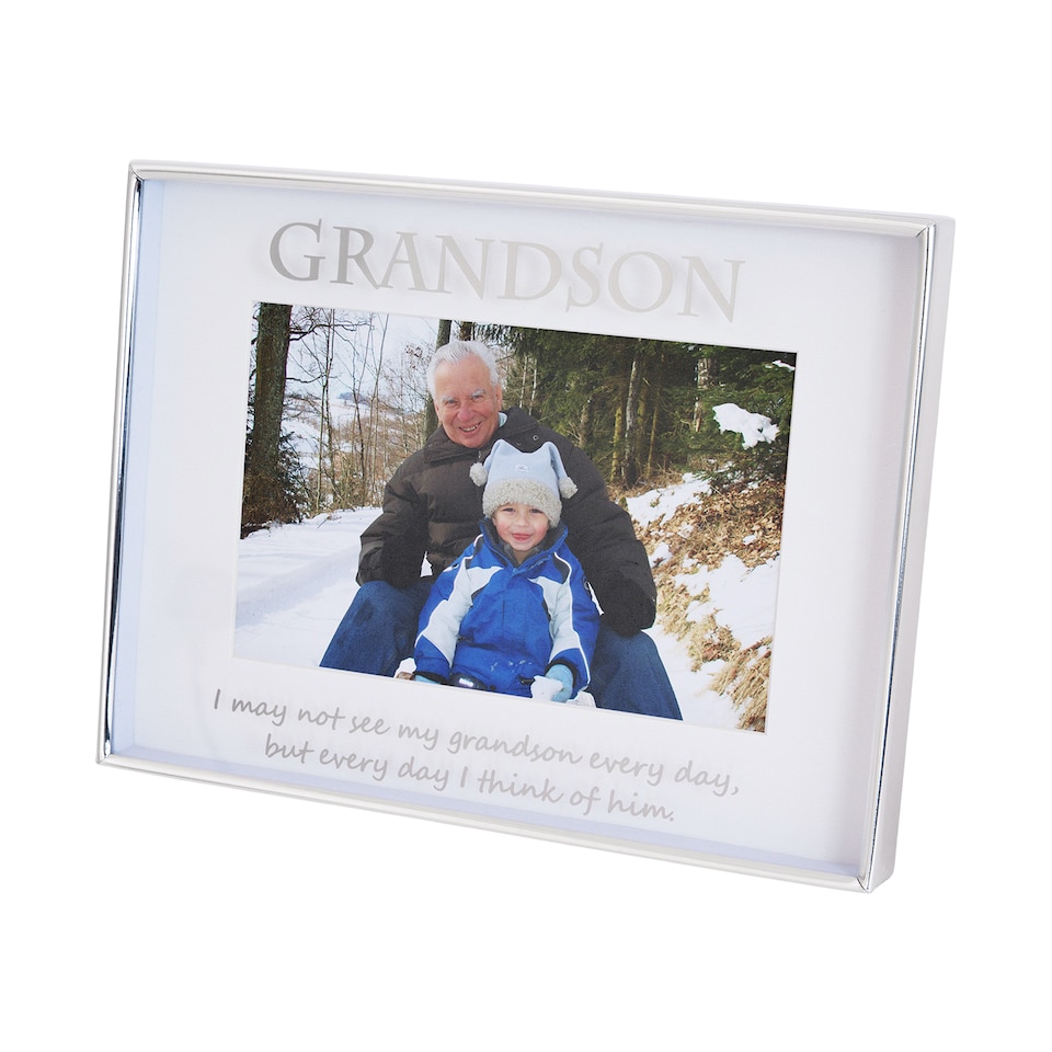image 1 of Silver Grandson 4x6 Picture Frame for Wall or Table Use | Silver | One Size