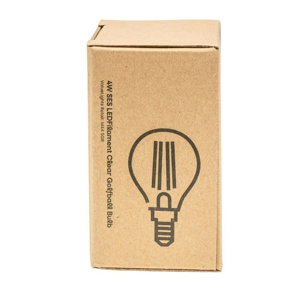 image 1 of ValueLights Pack of 6 Retro Style 4w LED Filament SES E14 Clear Golfball Light Bulbs 2700K Warm White