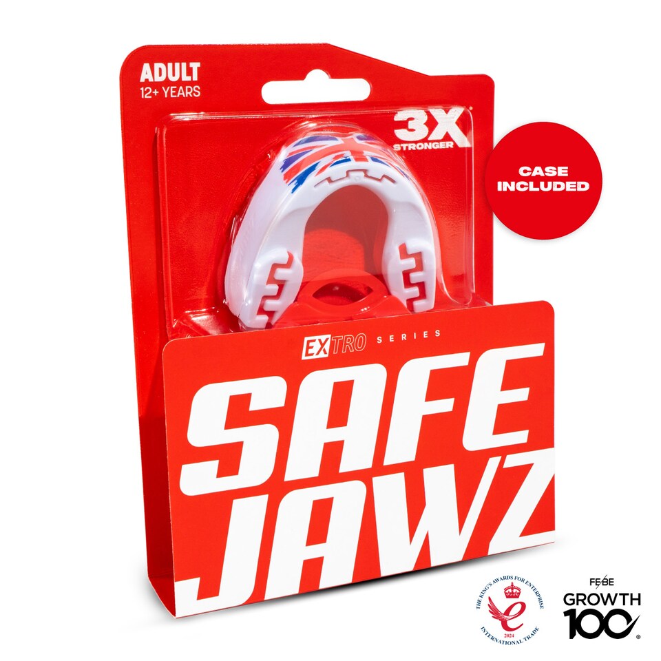 image 1 of SAFEJAWZ Extro Sports Mouth Guard UK Flag Adult/Junior