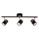 image 4 of ValueLights Modern Matte Black And Copper 3 Way Adjustable Straight Bar Ceiling Spotlight
