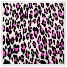 Pink fluffy leopard (Picture Frame) White | S