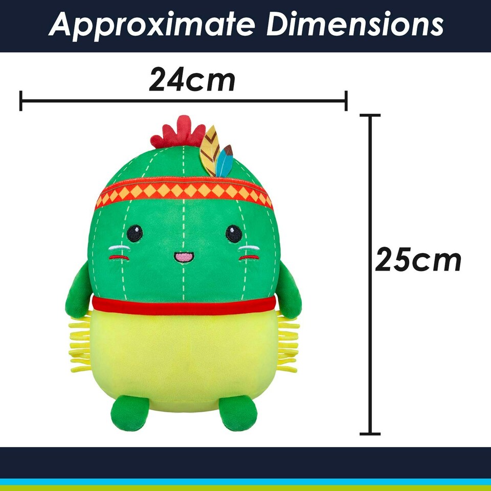 image 1 of Cactus Native American Soft Toy Cute Plushie Huggable Cuddly 25cm Green