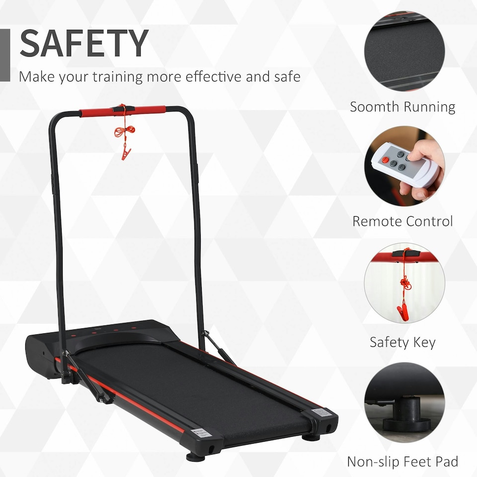 image 1 of HOMCOM Walking Machine w/ LED Display & Remote Control Exercise Jogging Fitness