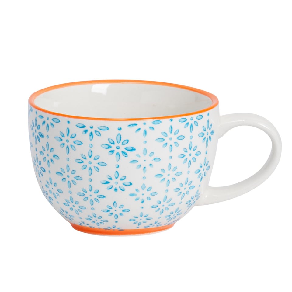image 1 of Nicola Spring Hand-Printed Rice Bowls - 12cm - 3 Colours - Pack of 6 | Multi | Multi