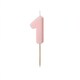 image 1 of Pastel Pink Number 1 Shaped Candle 5.5cm