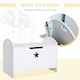 image 6 of HOMCOM Kids Wooden Toy Children Box Storage Organizer Side Handle White White | 62 x 40 x 46.5 cm