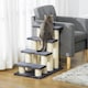image 2 of PawHut Dog Steps for Bed 4 Step Pet Stairs ladder for Dog Cat Scratch Post Grey