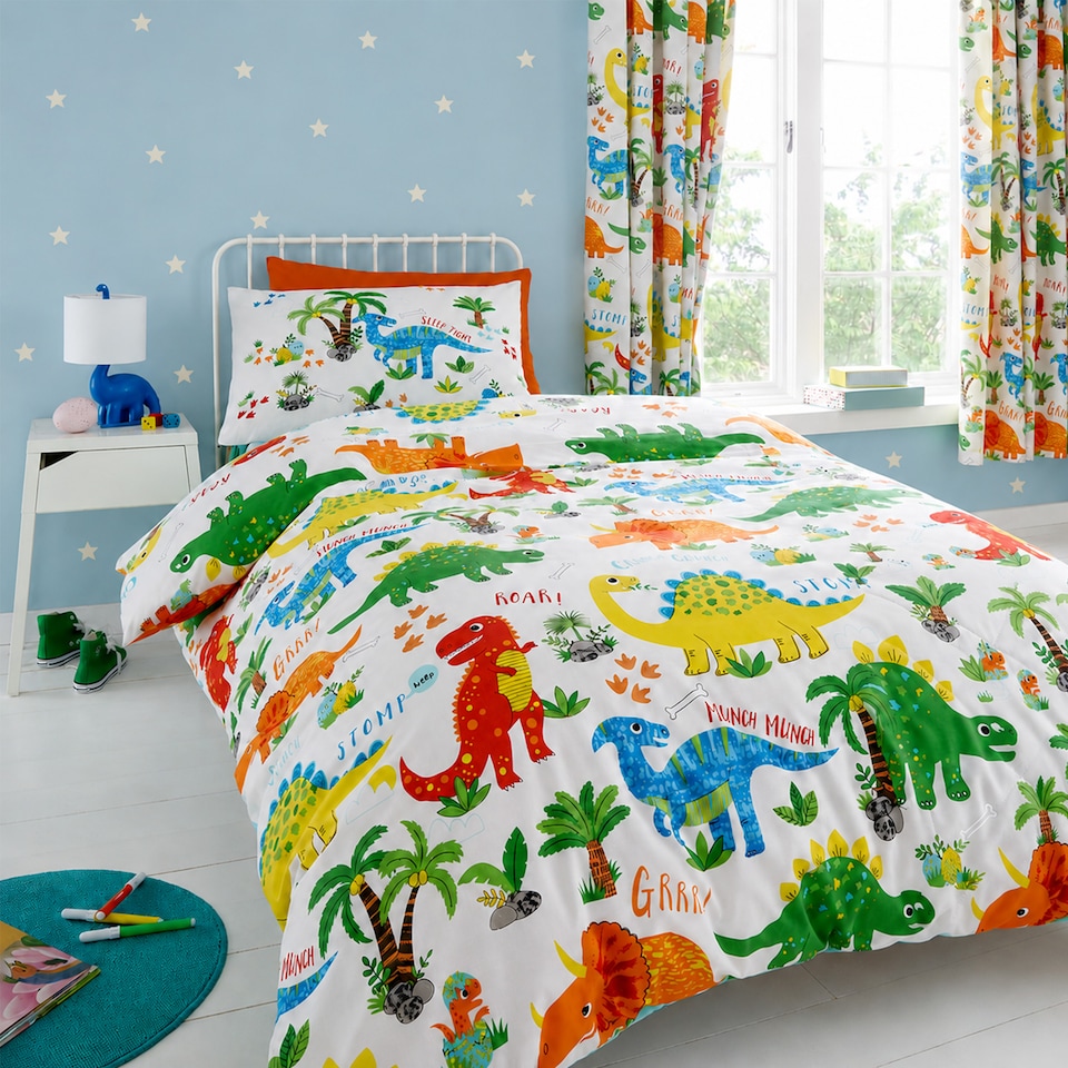 image 1 of Happy Linen Company Dinky Dino Duvet Cover Bedding Set