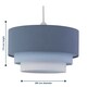 image 6 of Gabi - Blue Ombre Linen 3 Tier Ceiling Light Shade Blue