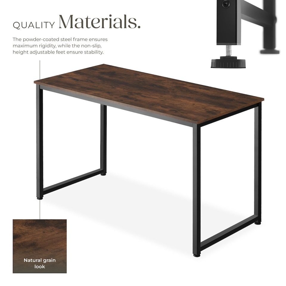 image 1 of Desk Flint - writing, study, computer office table | Brown | Industrial wood dark, rustic | 59 x 120 x 76,50 cm | 1