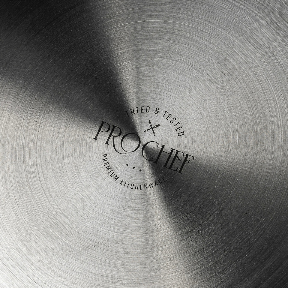 image 1 of Prochef 24cm Stainless Steel Stockpot with Glass Lid All Hob Cooking Pot