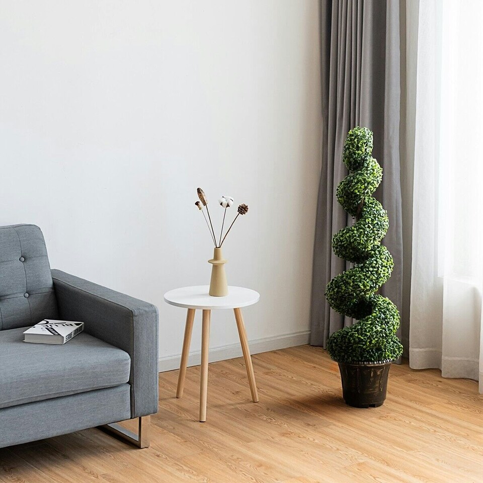 image 1 of COSTWAY 120cm Artificial Boxwood Spiral Tree Greenery Tree Green | One Size