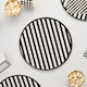 image 2 of Hootyballoo Monochrome Striped Paper Plates - Pack of 8