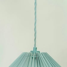 ValueLights Akira Blue Paper Pleated Single Drop Ceiling Pendant Light with LED Bulb