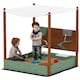image 1 of AIYAPLAY Wood Sandpit for Kids with Canopy for Garden, Beach, Green 