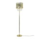 image 2 of ValueLights Enna Gold Moroccan Style Floor Lamp with Acrylic Jewel Droplet Drum Lampshade - Bulb Included Gold