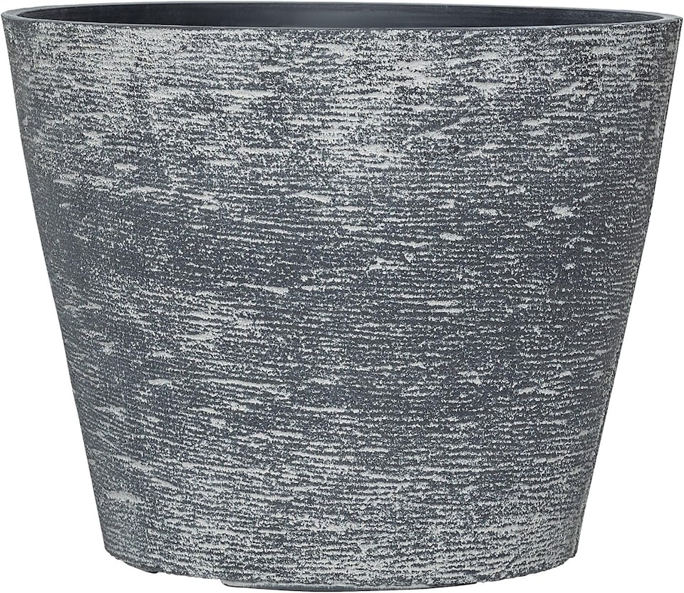 Grey Stone Effect Planter for Garden Outdoors Weatherproof Plastic (x1)