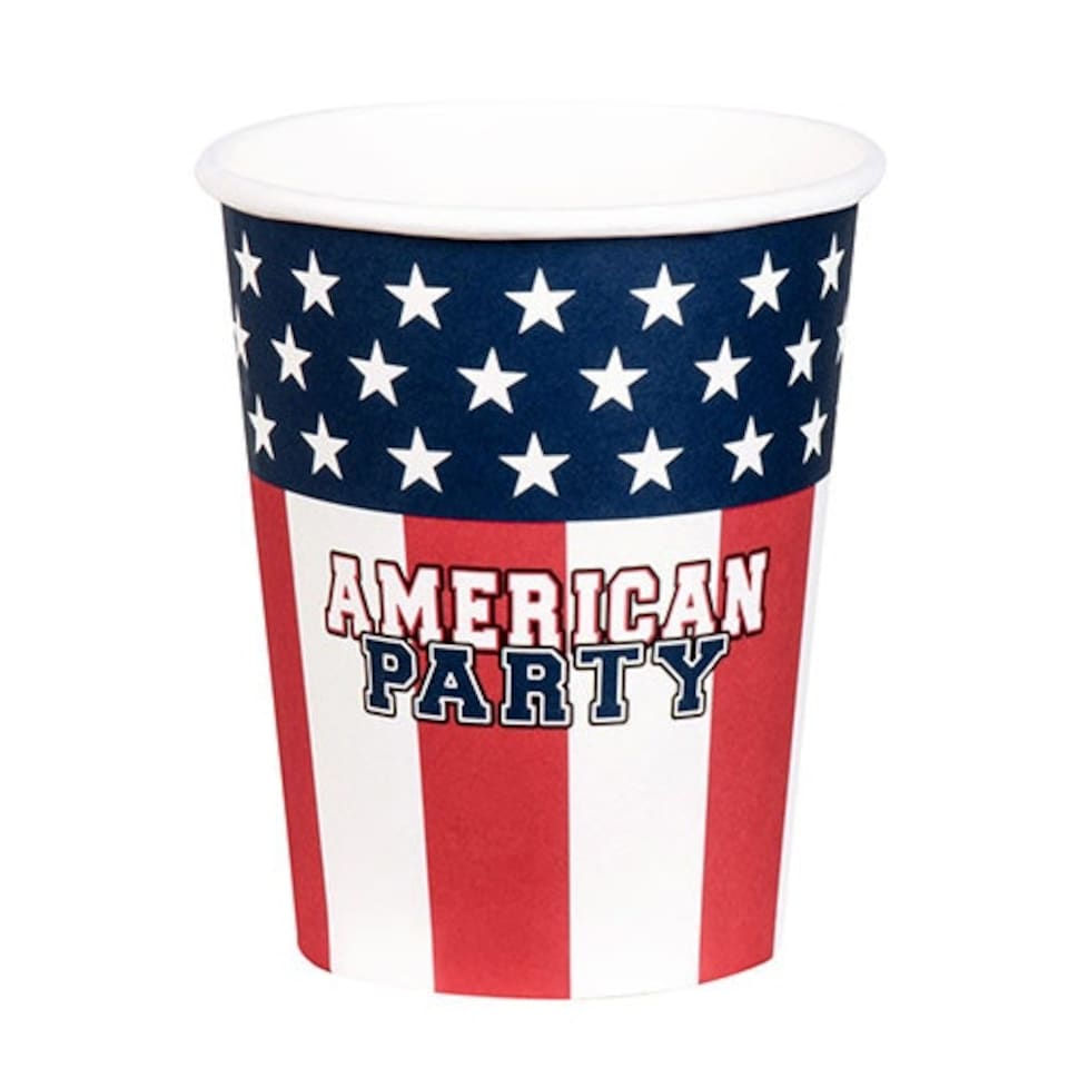 American Party USA Biodegradable Paper Cups 250ml - Pack of 10