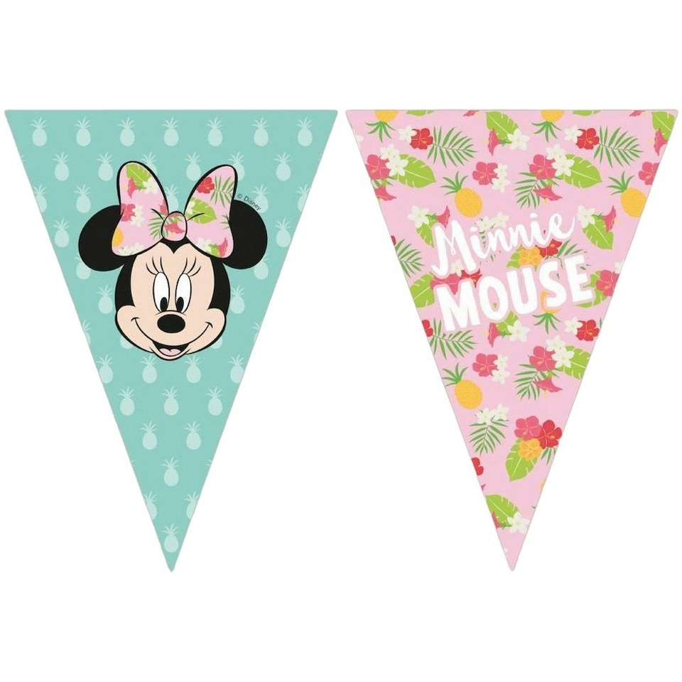 image 1 of Disney Tropical Minnie Mouse Banner - Blue/Pink - One Size