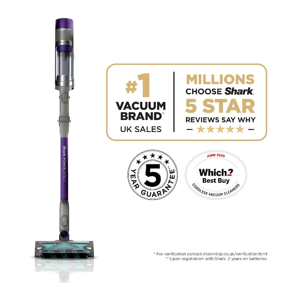 image 1 of Shark PowerDetect Cordless Vacuum Cleaner Grey IP1251UK