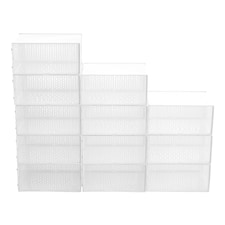 Living and Home 12 Pack Foldable Plastic Shoe Storage Boxes- 33.5cm W x 26cm D x 16.5cm H