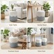image 6 of HOMCOM Round Storage Ottoman Set of 2, Nesting Footrest Stool | Grey | Cream and grey | Φ36 x 45H cm (large), Φ31.5 x 39H cm (small)