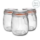 image 1 of Argon Tableware Glass Storage Jars - 750ml - Orange Seal - Pack of 3