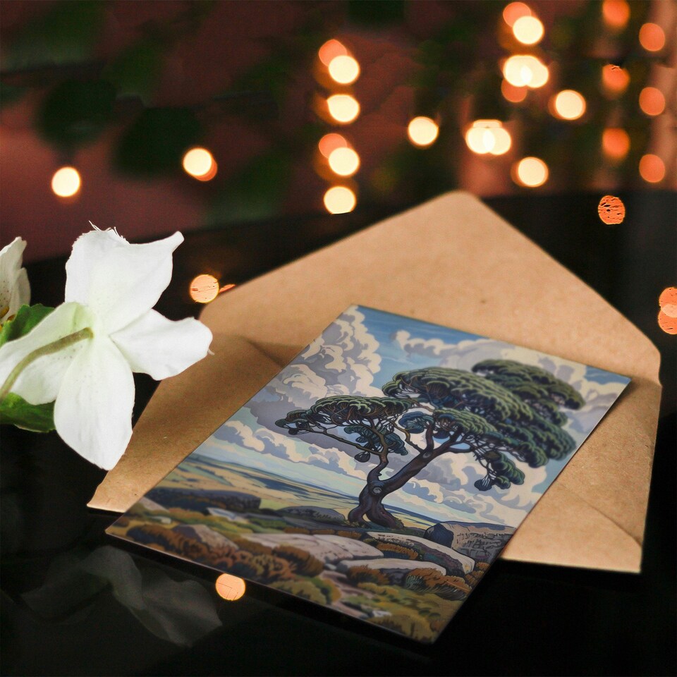 image 1 of Lone Tree on Dartmoor Devon Landscape England Nature Greeting Card