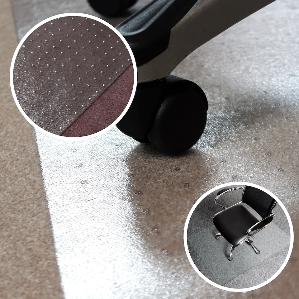 image 1 of Hometex Premium Polycarbonate Chair Mat for Standard Pile Carpets  - 90 x 120cm. Rectangular